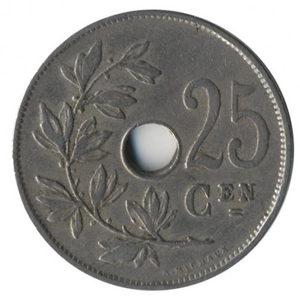Бельгия 25 сантимов 1910 год BELGIE