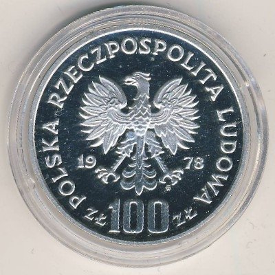 Польша 100 злотых 1978 год - Лось (пробник)
