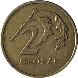 Польша 2 гроша 2002 год