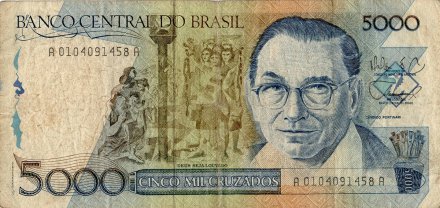 Бразилия 5000 крузадо 1986 год