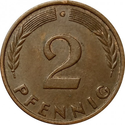 ФРГ 2 пфеннига 1958 год (G)