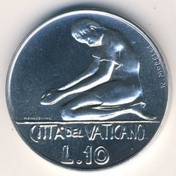 Ватикан 10 лир 1978 год