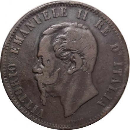 Италия 10 чентезимо 1867 год - Отметка монетного двора &quot;.OM.&quot;