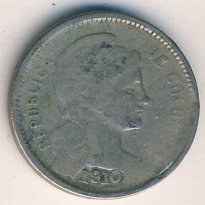 Колумбия 1 песо 1910 год
