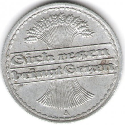 Веймарская республика 50 пфеннигов 1919 год (A)