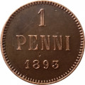 Финляндия 1 пенни 1893 год - Александр III - XF