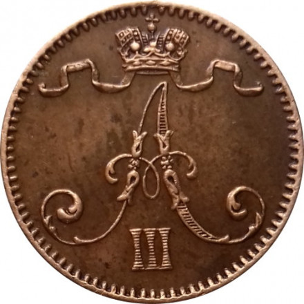 Финляндия 1 пенни 1893 год - Александр III - XF