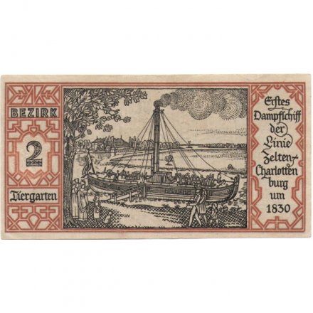 Германия (нотгельд) 50 пфеннигов 1921 год - Серия &quot;Районы Берлина&quot;. Шарлоттенбург 1830 (вид 2) - XF