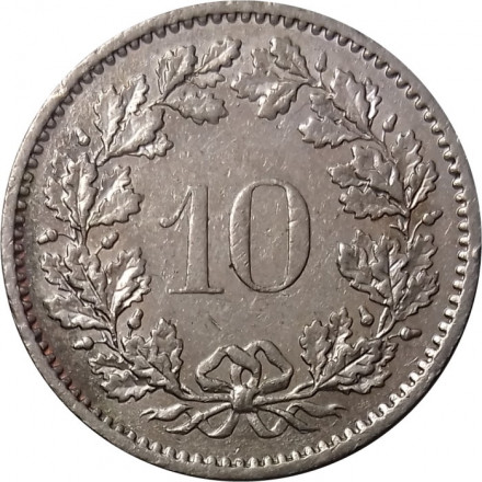 Швейцария 10 раппенов 1977 год