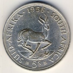 ЮАР 5 шиллингов 1956 год