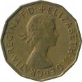Великобритания 3 пенса 1955 год