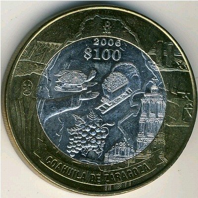 Мексика 100 песо 2006 год - Штат Коауила (Coahuila de Zaragoza)