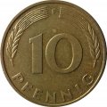 ФРГ 10 пфеннигов 1984 год - F