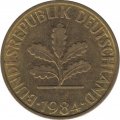 ФРГ 10 пфеннигов 1984 год - F