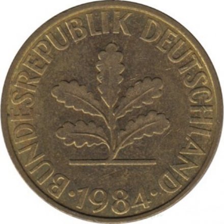 ФРГ 10 пфеннигов 1984 год - F