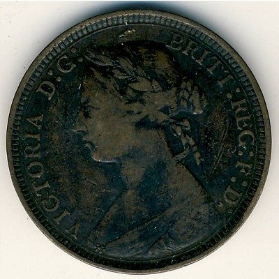 Великобритания 1/2 пенни 1891 год