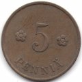 Финляндия 5 пенни 1937 год