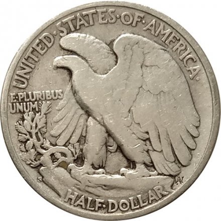 США 1/2 доллара 1944 год (&quot;S&quot; - Сан-Франциско)