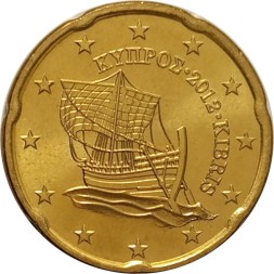 Кипр 20 евроцентов 2012 год - Судно «Кирения» aUNC