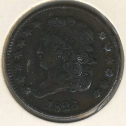 США 1/2 цента 1826 год