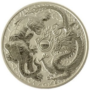 Австралия 1 доллар 2018 год - Дракон и Тигр