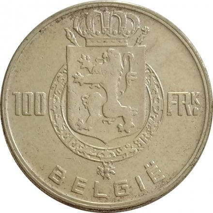 Бельгия 100 франков 1949 год (BELGIE) - Монетное отношение аверс/реверс (180°)