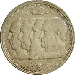 Бельгия 100 франков 1949 год (BELGIE) - Монетное отношение аверс/реверс (180°)
