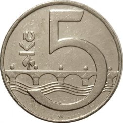 Чехия 5 крон 1993 год