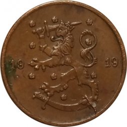 Финляндия 1 пенни 1919 год