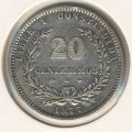 Уругвай 20 сентесимо 1877 год