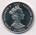 Фолклендские острова 50 пенсов 2002 год - Корона Британской империи