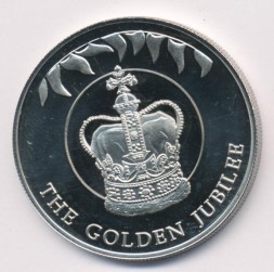 Монета Фолклендские острова 50 пенсов 2002 год - Корона Британской империи