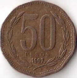Чили 50 песо 1997 год