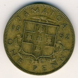 Ямайка 1 пенни 1952 год