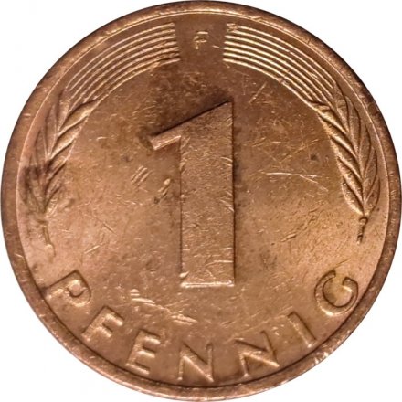 ФРГ 1 пфенниг 1975 год - F