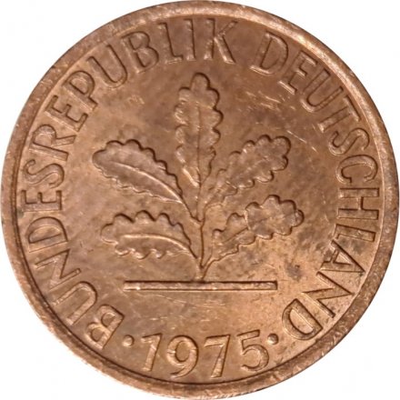 ФРГ 1 пфенниг 1975 год - F