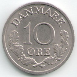 Дания 10 эре 1969 год
