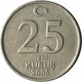 Турция 25 новых куруш 2005 год - Мустафа Кемаль Ататюрк