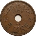 Дания 5 эре 1934 год - Король Кристиан X