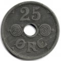 Дания 25 эре 1943 год - Король Кристиан X