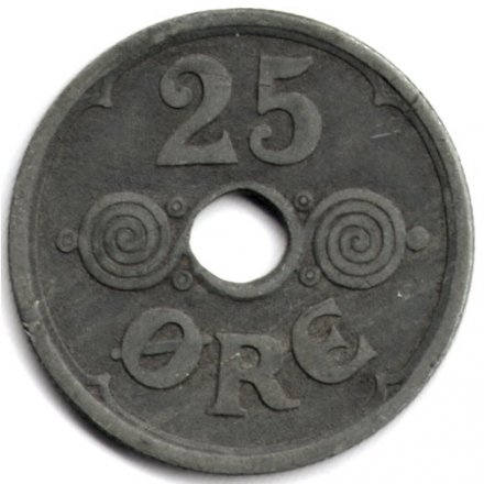 Дания 25 эре 1943 год - Король Кристиан X