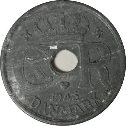 Дания 25 эре 1943 год - Король Кристиан X