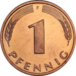 ФРГ 1 пфенниг 1991 год (F)