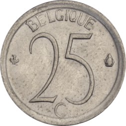 Бельгия 25 сентим 1975 год BELGIQUE