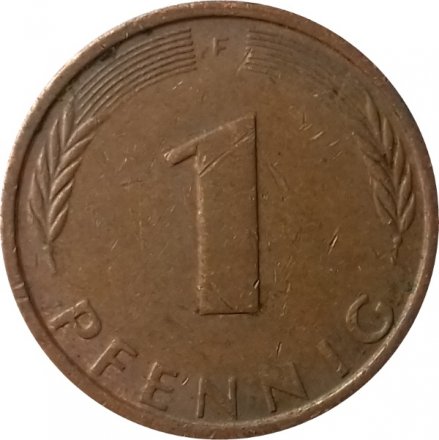 ФРГ 1 пфенниг 1973 год (F)