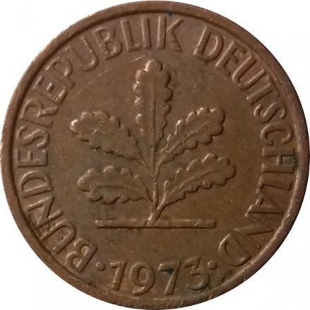 ФРГ 1 пфенниг 1973 год (F)