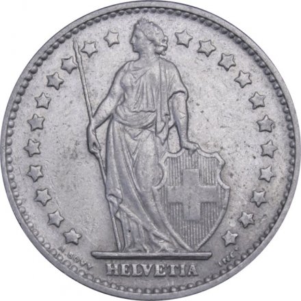 Швейцария 1 франк 1977 год