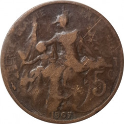 Франция 5 сантимов 1907 год