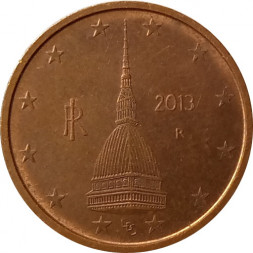 Италия 2 евроцента 2013 год
