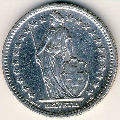 Швейцария 2 франка 1946 год